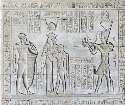 Ein Wandgemälde in Ägypten
